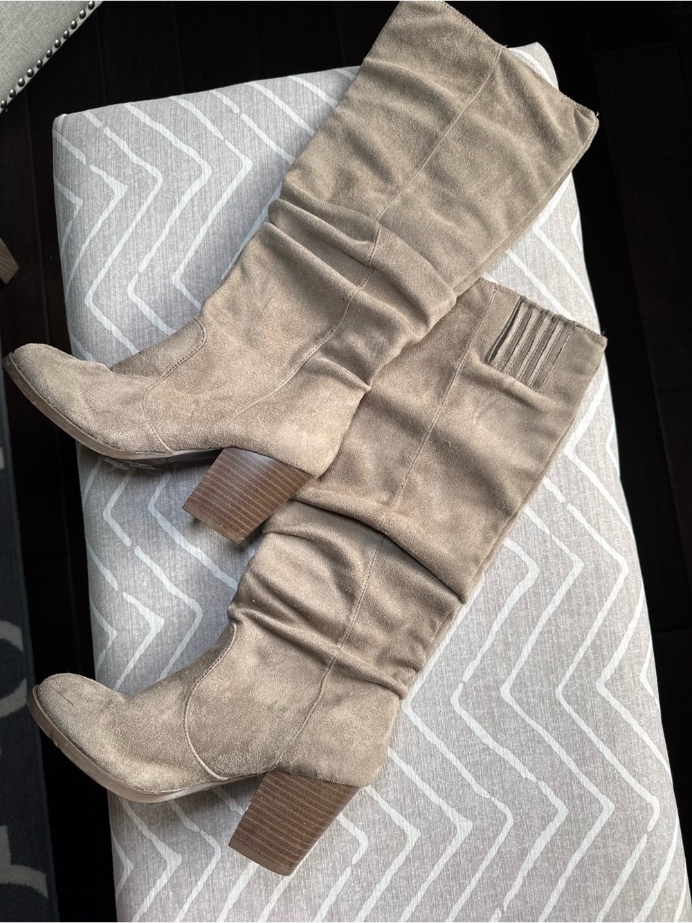 Qupid Taupe Knee high Slouch Boots